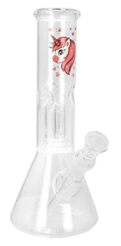 Glas Kolbenbong ICE Percolator "Unicorn" ca. 23cm ø 40mm